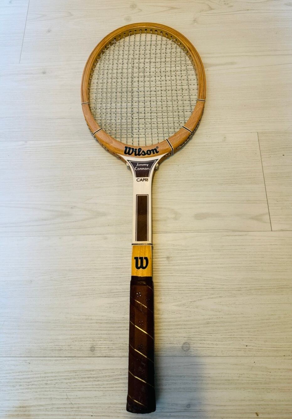 Vintage Wilson Jimmy Connors Capri Wooden Tennis Racket 1970s Retro Decor 4- 5/8